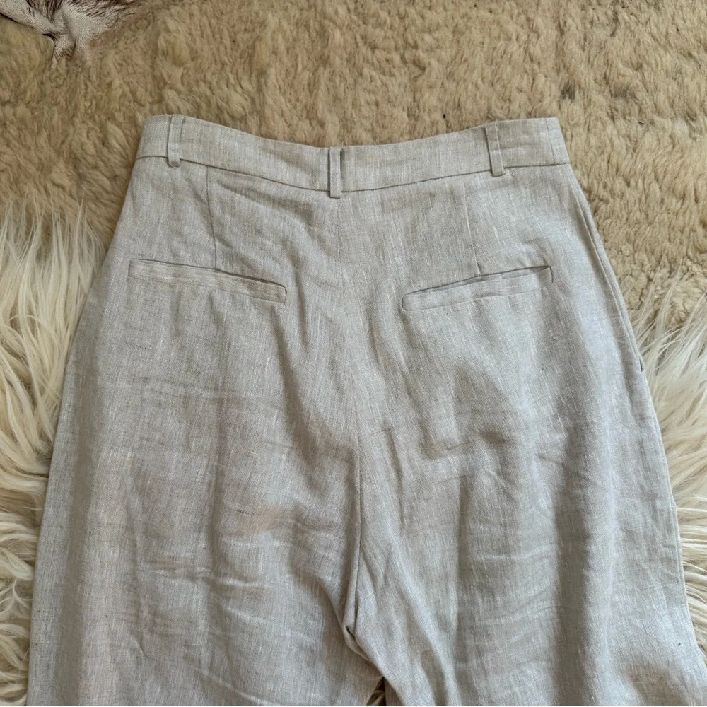 Reformation Nude Tan Linen Pants
